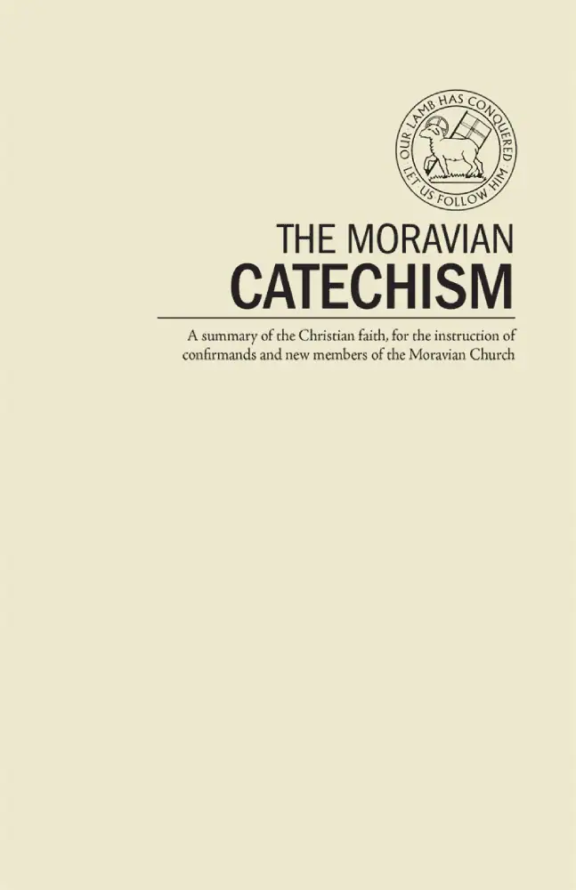 A picture of the book cover for "The Moravian Catechism." 