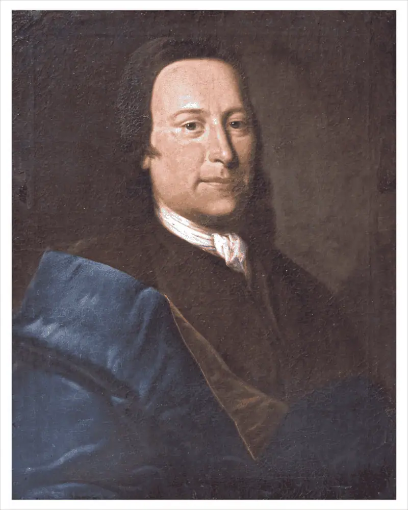 A painting of Count Nicolaus Ludwig von Zinzendorf.